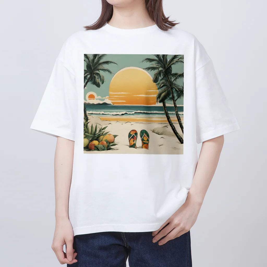 甘いマンゴーの甘い爽やかなマンゴーのイラストグッズ Oversized T-Shirt