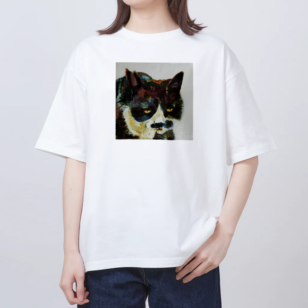 silomalo-の渋い猫 オーバーサイズTシャツ