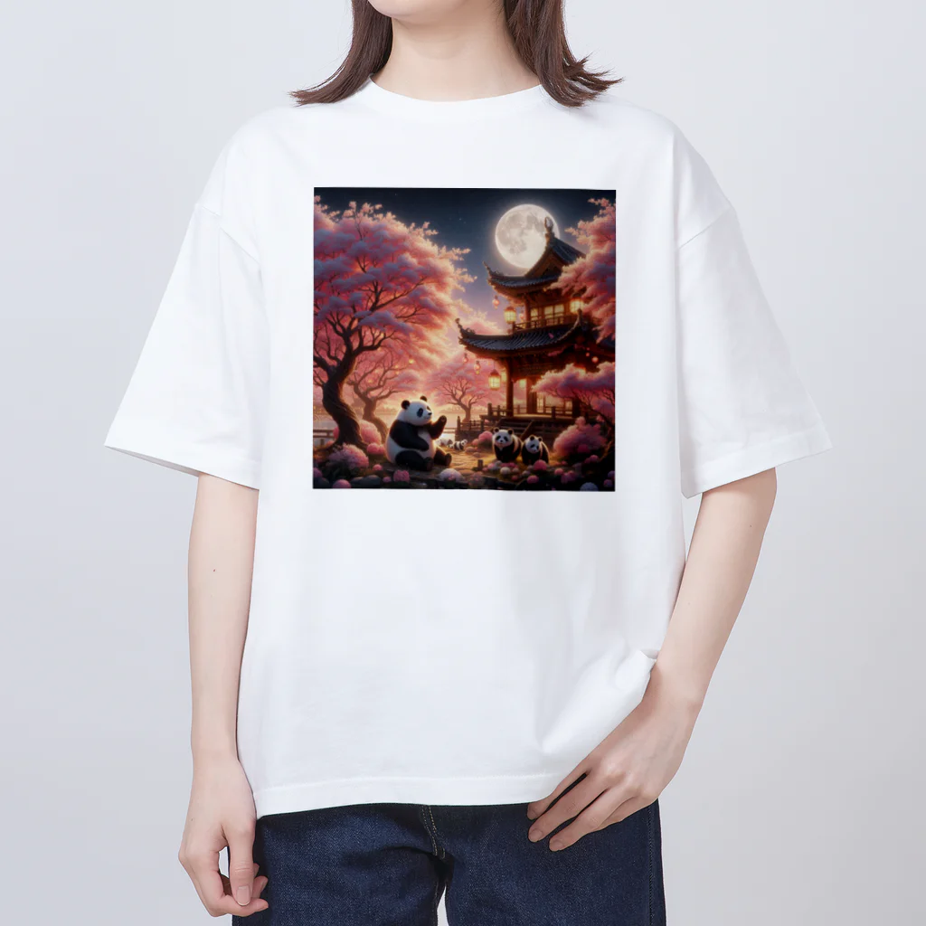 pandaloveの桜とぱんだ Oversized T-Shirt