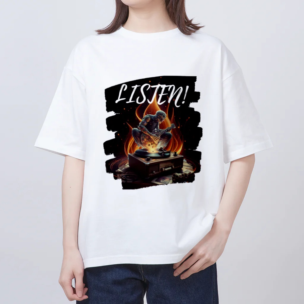 ロック堂のレコードプレイヤー Oversized T-Shirt