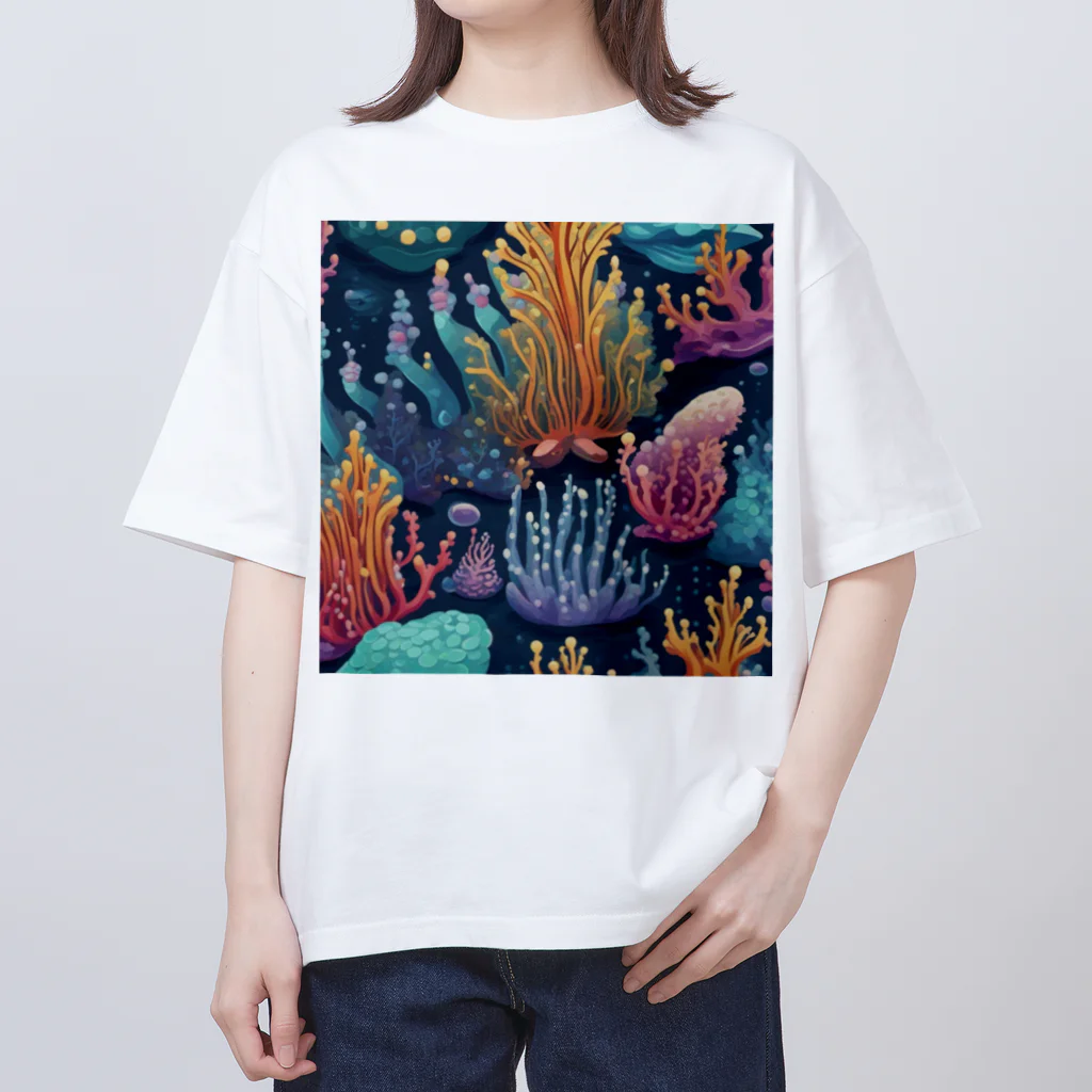 yuking0825の海を彩るコーラル Oversized T-Shirt