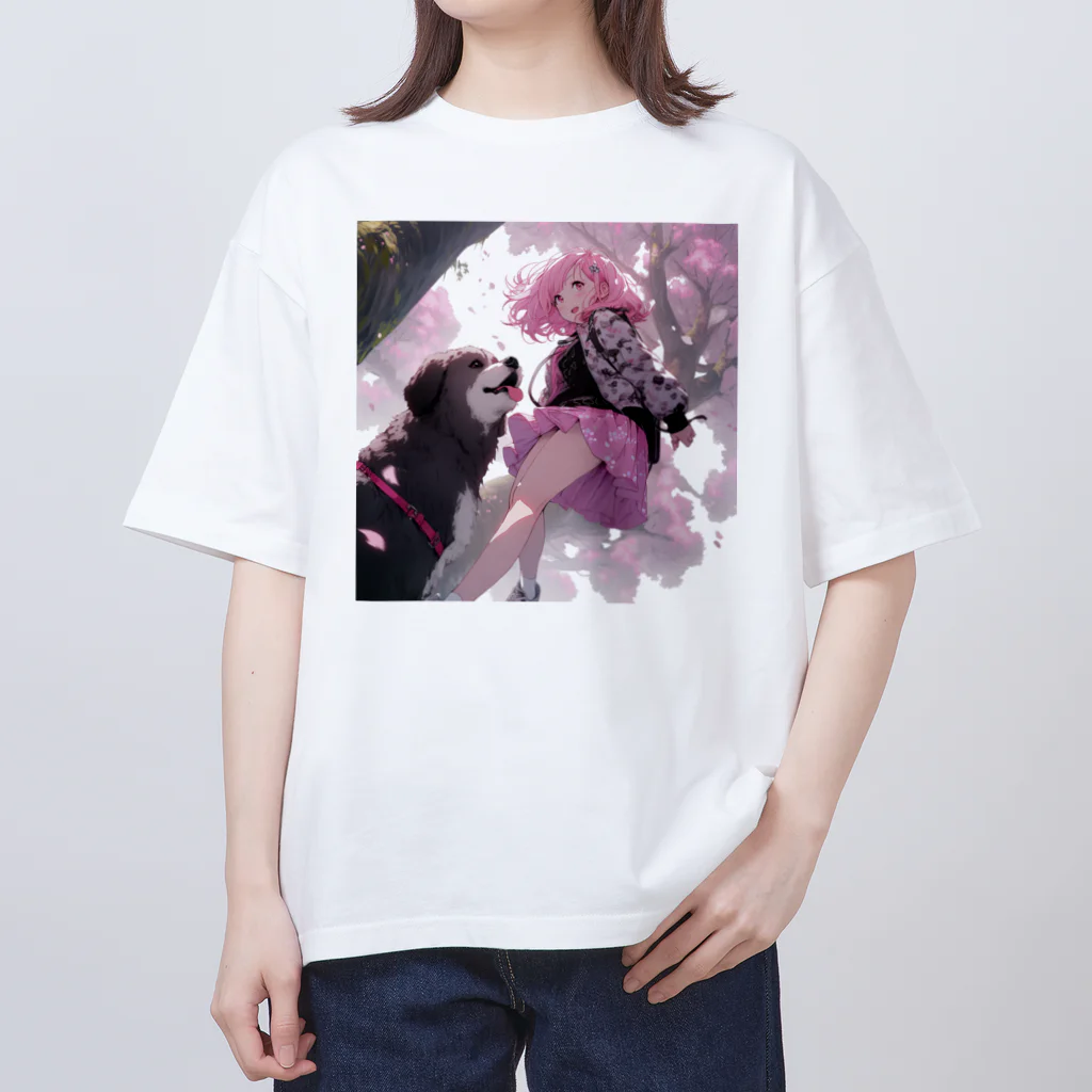 ぶーたんの公園の友情 Oversized T-Shirt