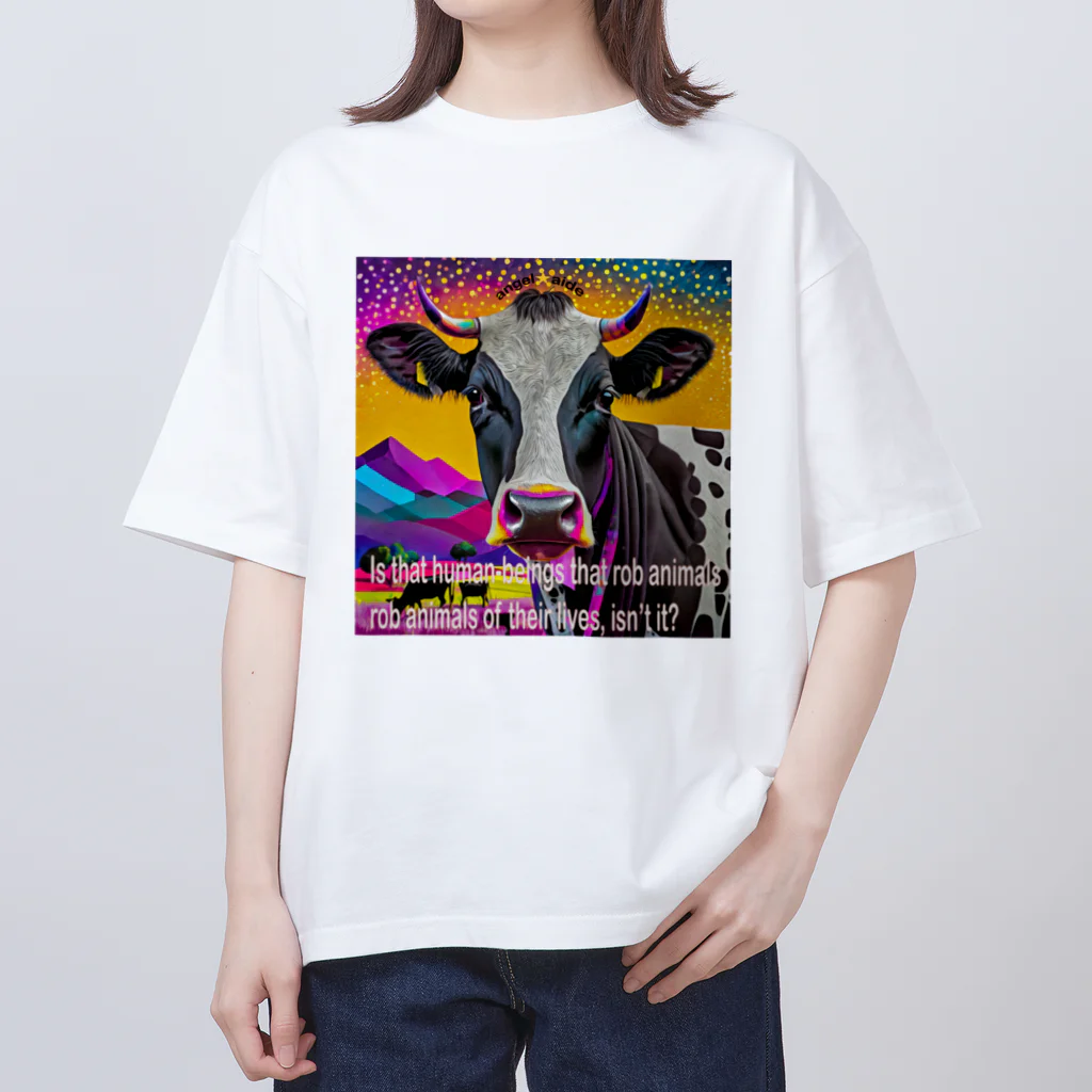 angelaideのanimal welfare cow Oversized T-Shirt