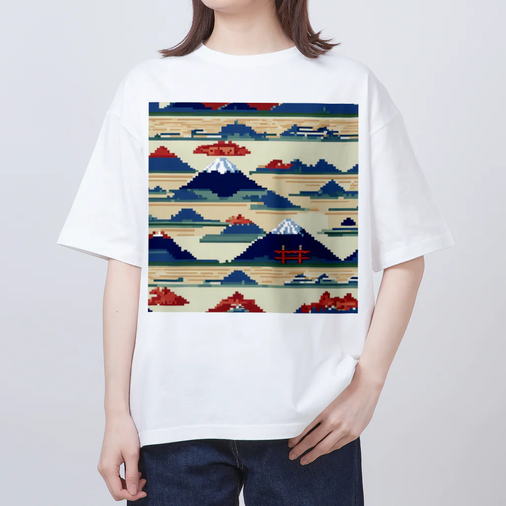 curtisの富士山ピクセルアート オーバーサイズTシャツ
