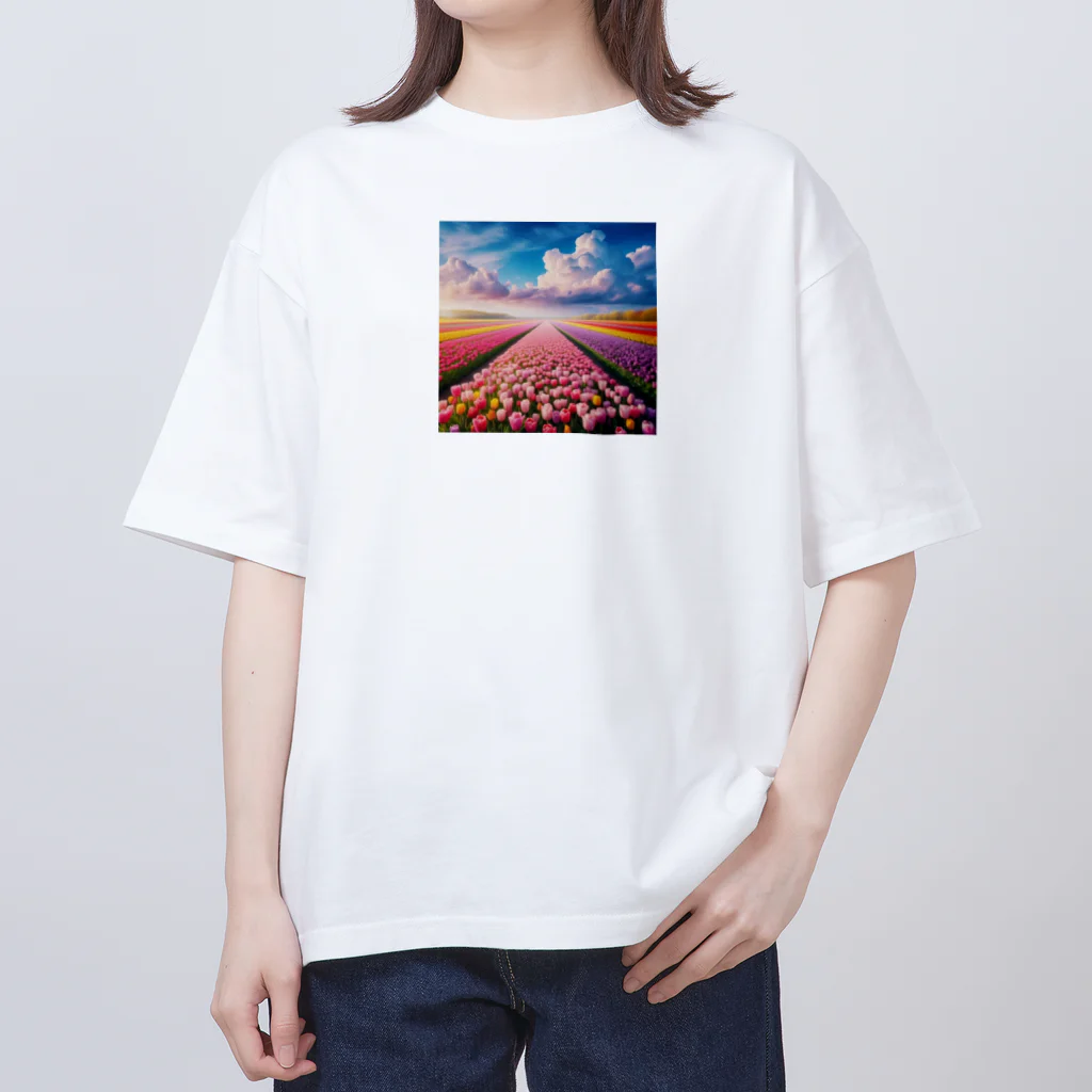 終わらない夢🌈の壮大な風景✨チューリップ🌷バージョン🌈 オーバーサイズTシャツ