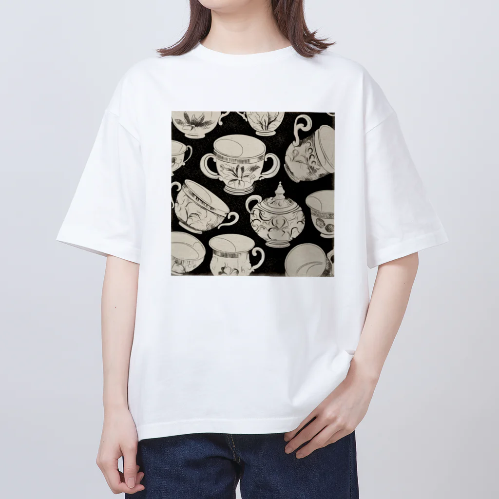 (っ◔◡◔)っ ♥ Le Petit Trésor ♥の花の詩カップ(The Flower Poetry Cup) オーバーサイズTシャツ