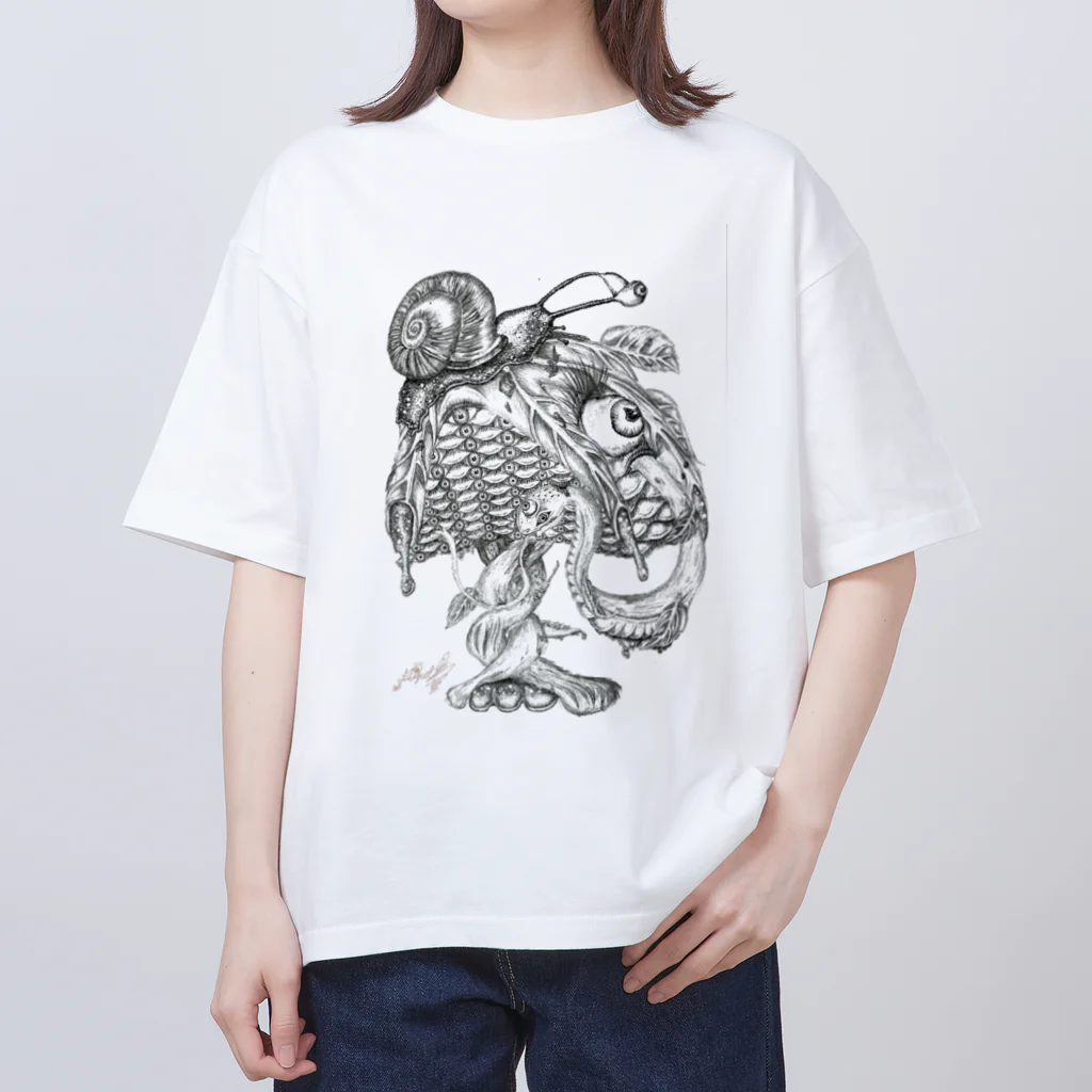 妖怪 水姫城-Yokai.Mizukijyo-ฅ^ơωơ^ฅ♡の『根古水ヒメの妖カイ画』8.カサバケ Oversized T-Shirt