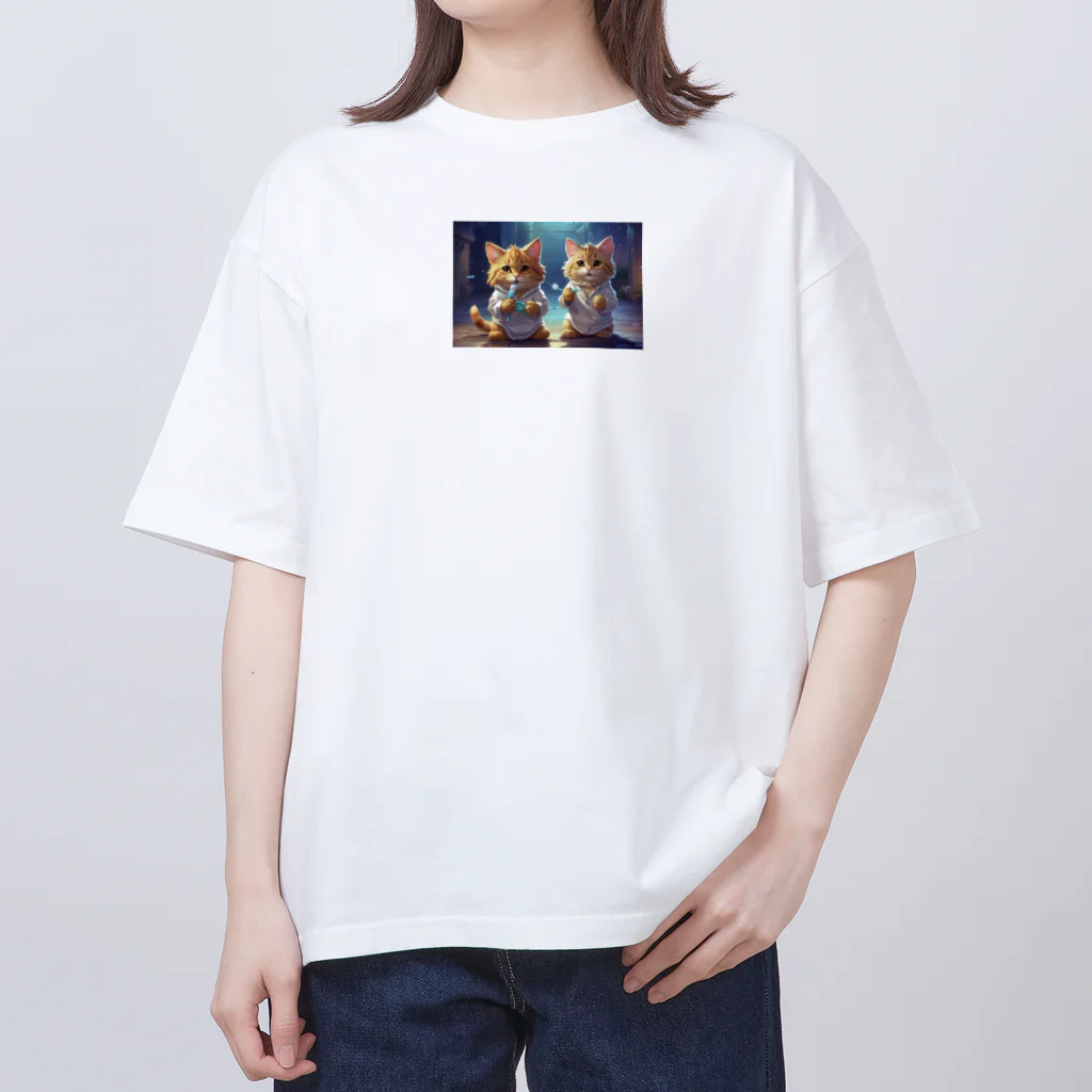 ハミガキマーケットのハミガキ猫 Oversized T-Shirt