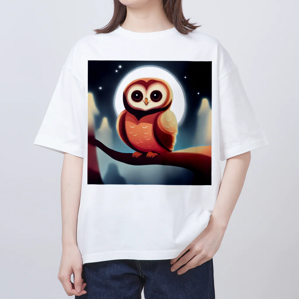 yatyohyakkeiのふくろう オーバーサイズTシャツ