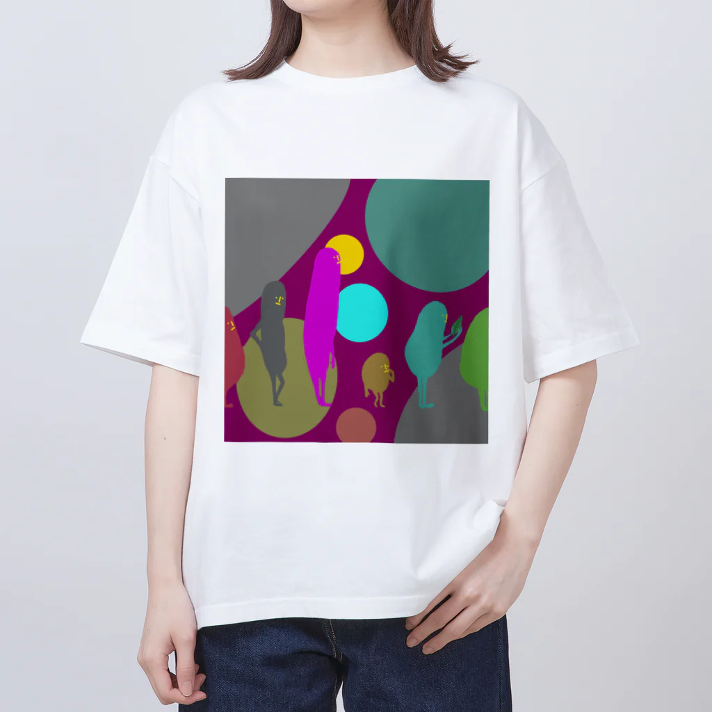 もじゃの店の行列もじゃ Oversized T-Shirt