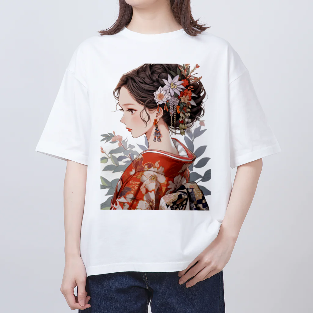 AQUAMETAVERSEの和服姿の女性　sanae 2074 オーバーサイズTシャツ