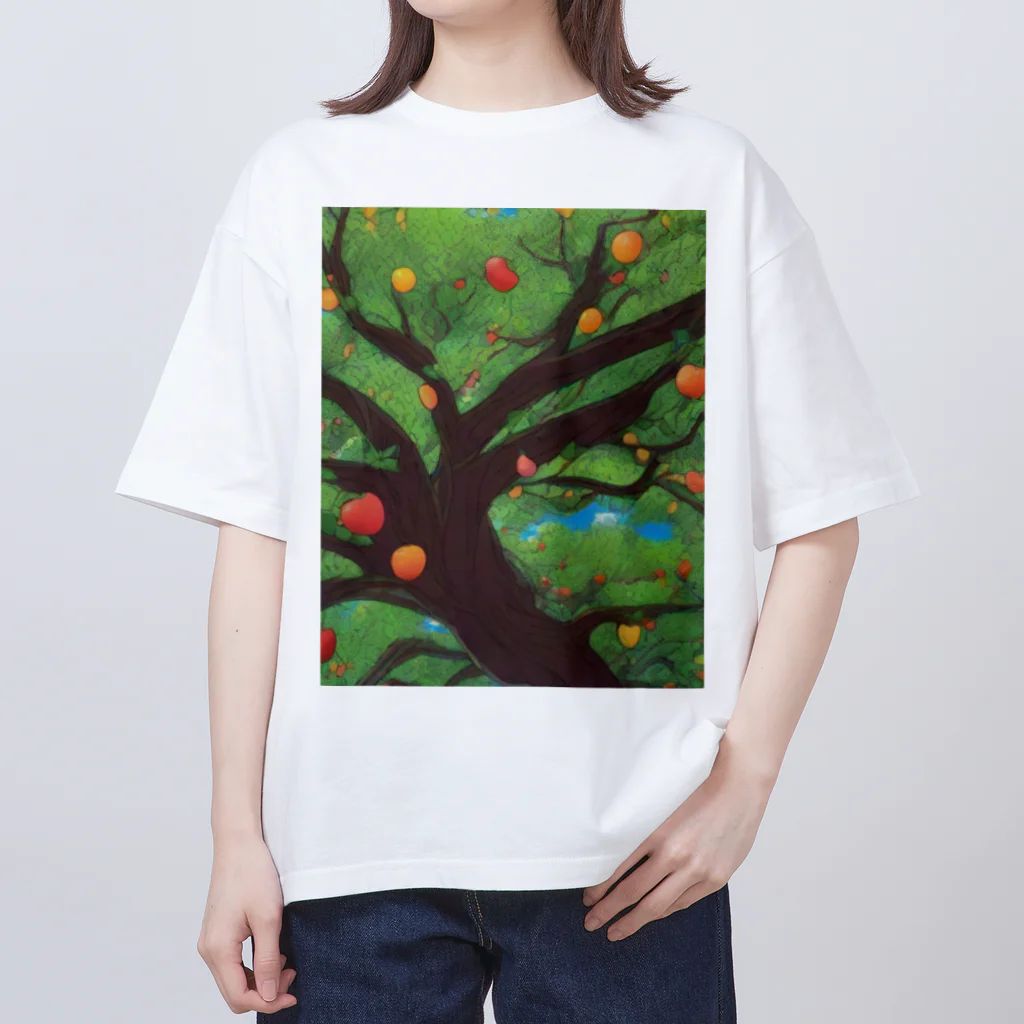 imagine wear0424のりんごとオレンジのなる木 Oversized T-Shirt