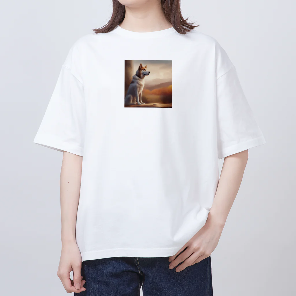 me-tooの遠くを見つめる愛犬 Oversized T-Shirt