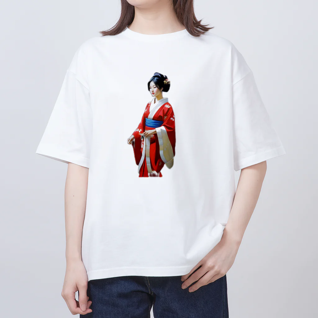 星川工房の着物の女性 オーバーサイズTシャツ