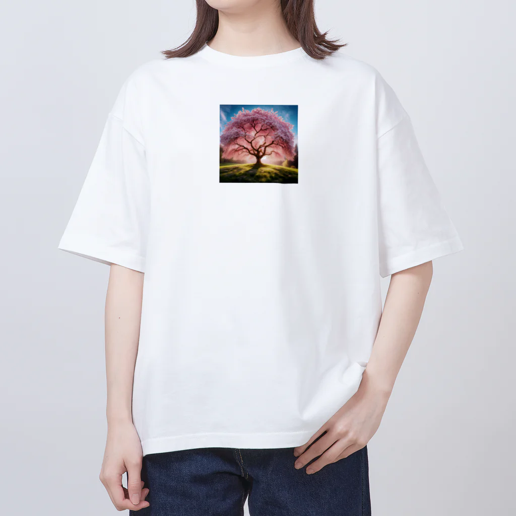 ニコショップの桜の木 Oversized T-Shirt