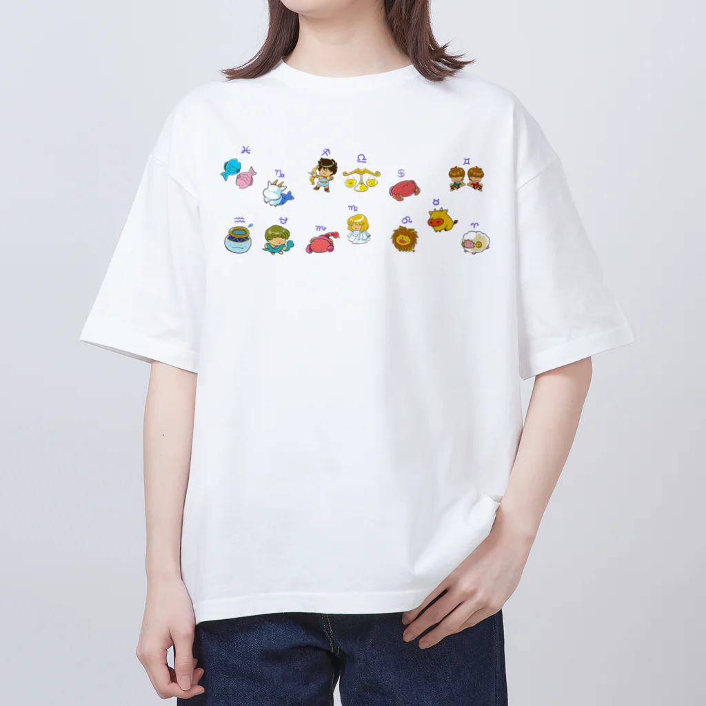 もふもふ堂のギリシャ神話好きへ！、かわいい１２（１３）星座のデザイン Oversized T-Shirt