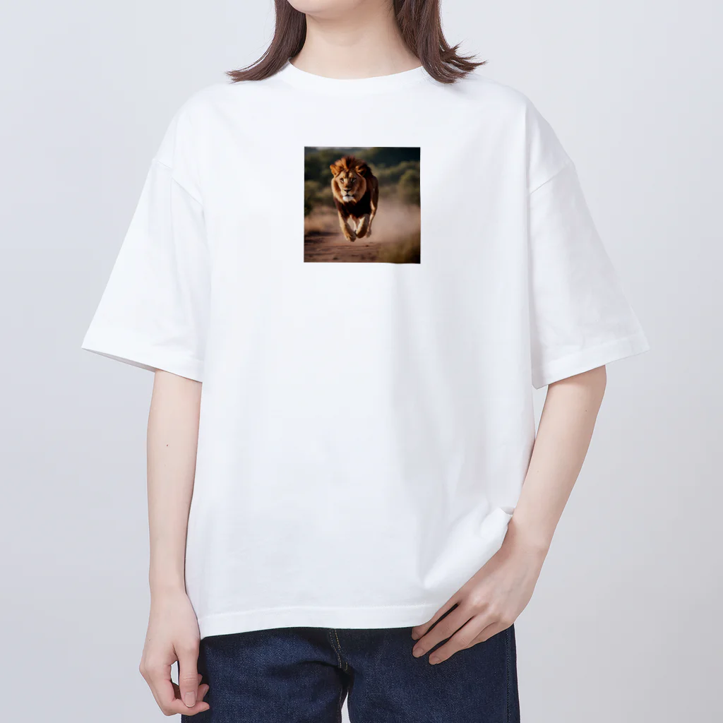 kei-001の走るライオン オーバーサイズTシャツ