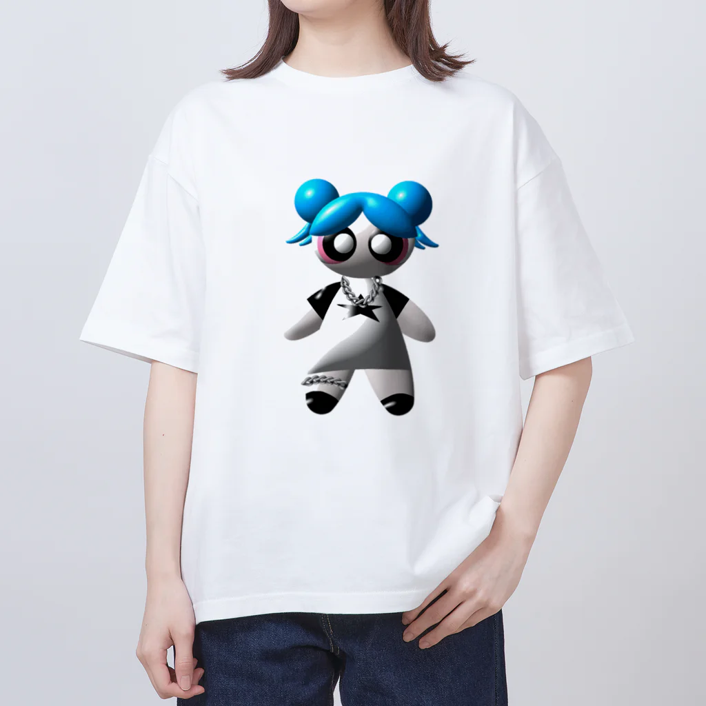 nachu_stayのぷくぷくあおがみがーる オーバーサイズTシャツ