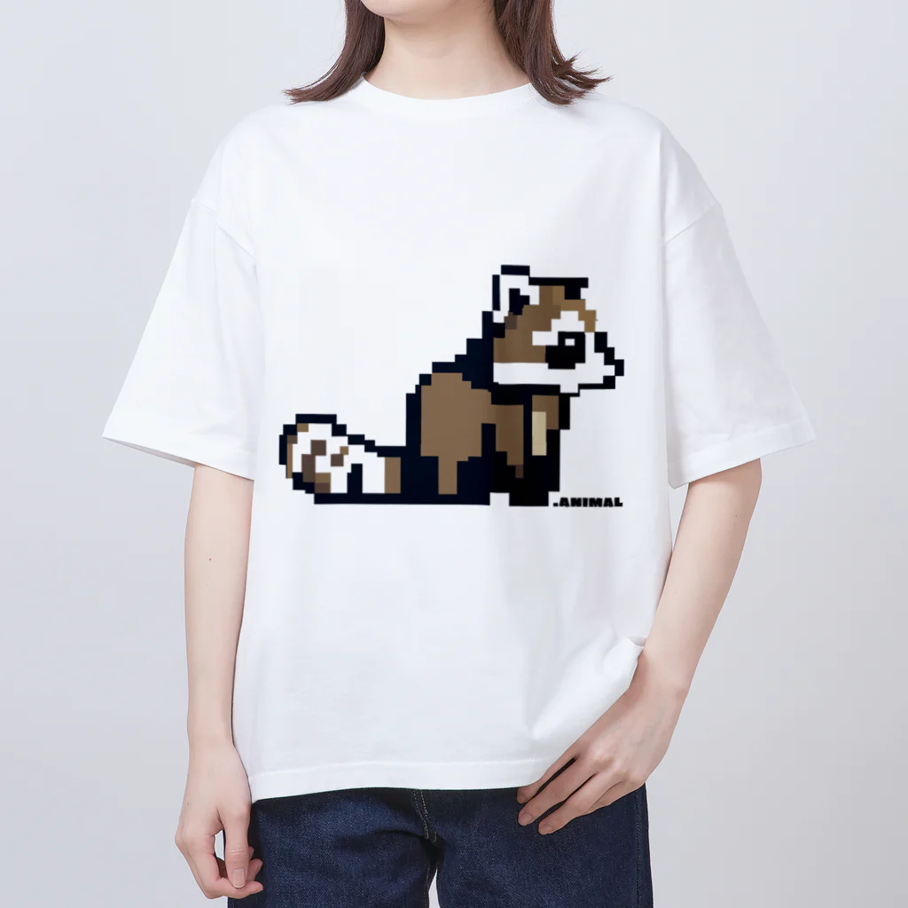 .ANIMALのドットアライグマ　 ちょこん ver オーバーサイズTシャツ