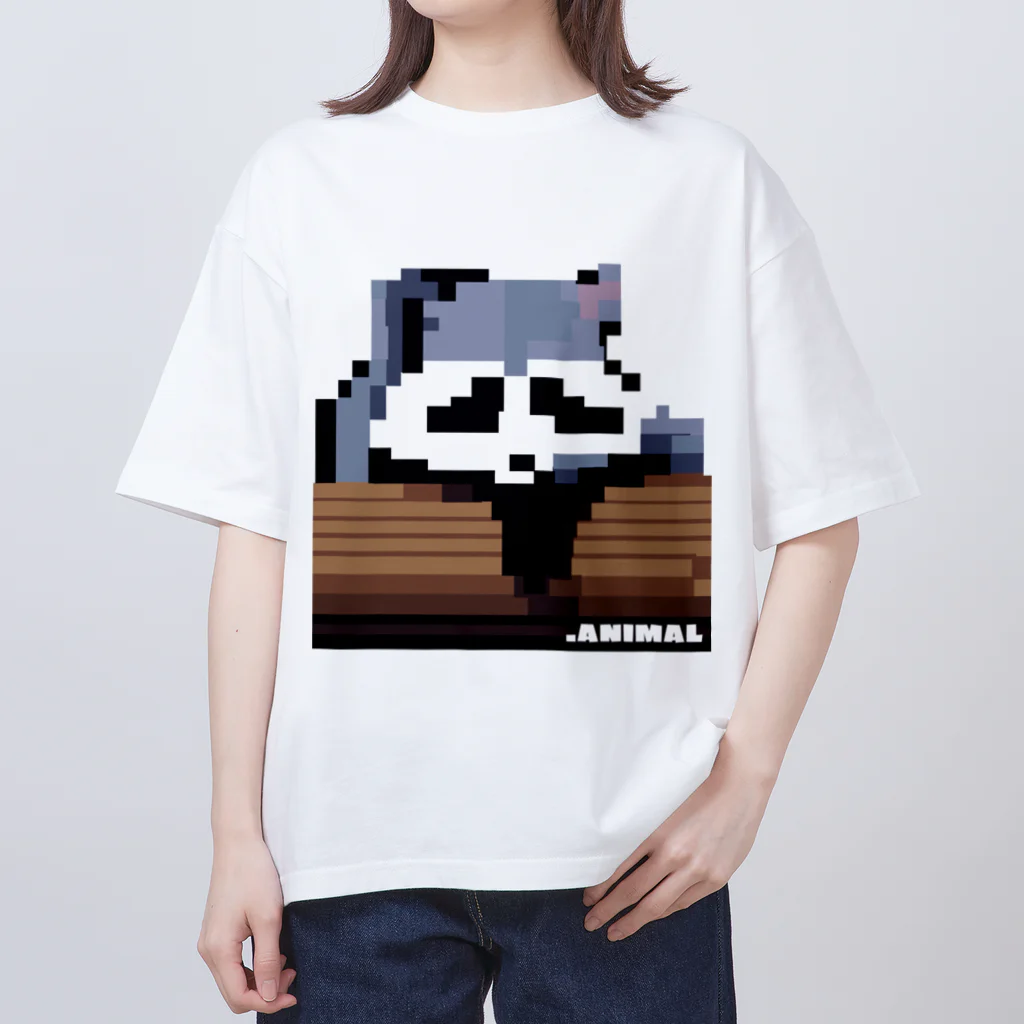 .ANIMALのドットアライグマ　 ちかれた ver オーバーサイズTシャツ