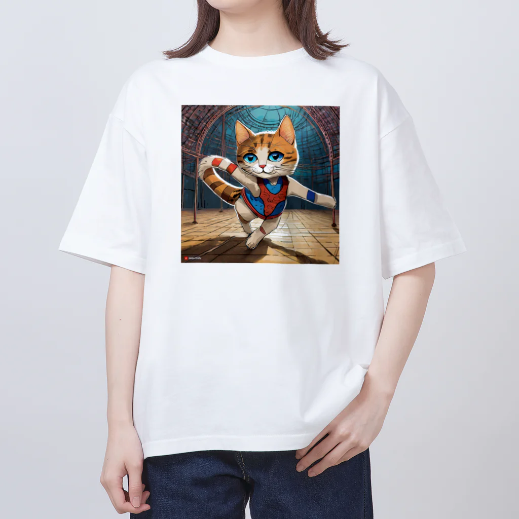 bleeの新体操する猫 Oversized T-Shirt