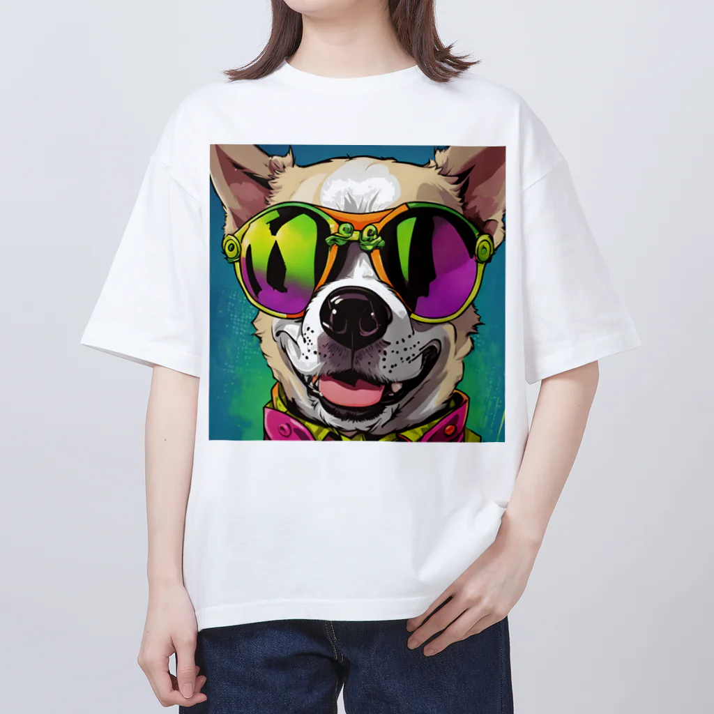 MY.LILILALAのサングラスな犬 Oversized T-Shirt