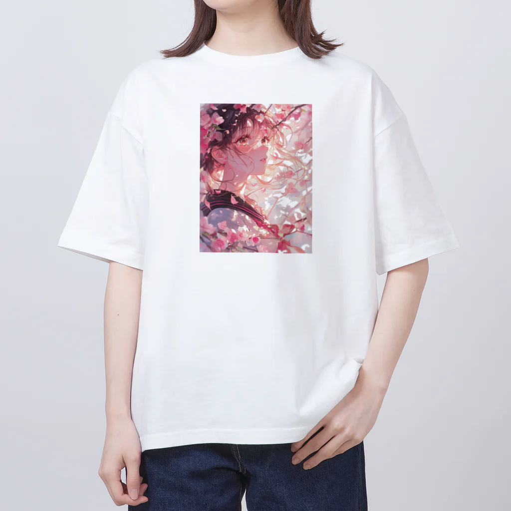 AQUAMETAVERSEの桜と私ラフルール1859 オーバーサイズTシャツ