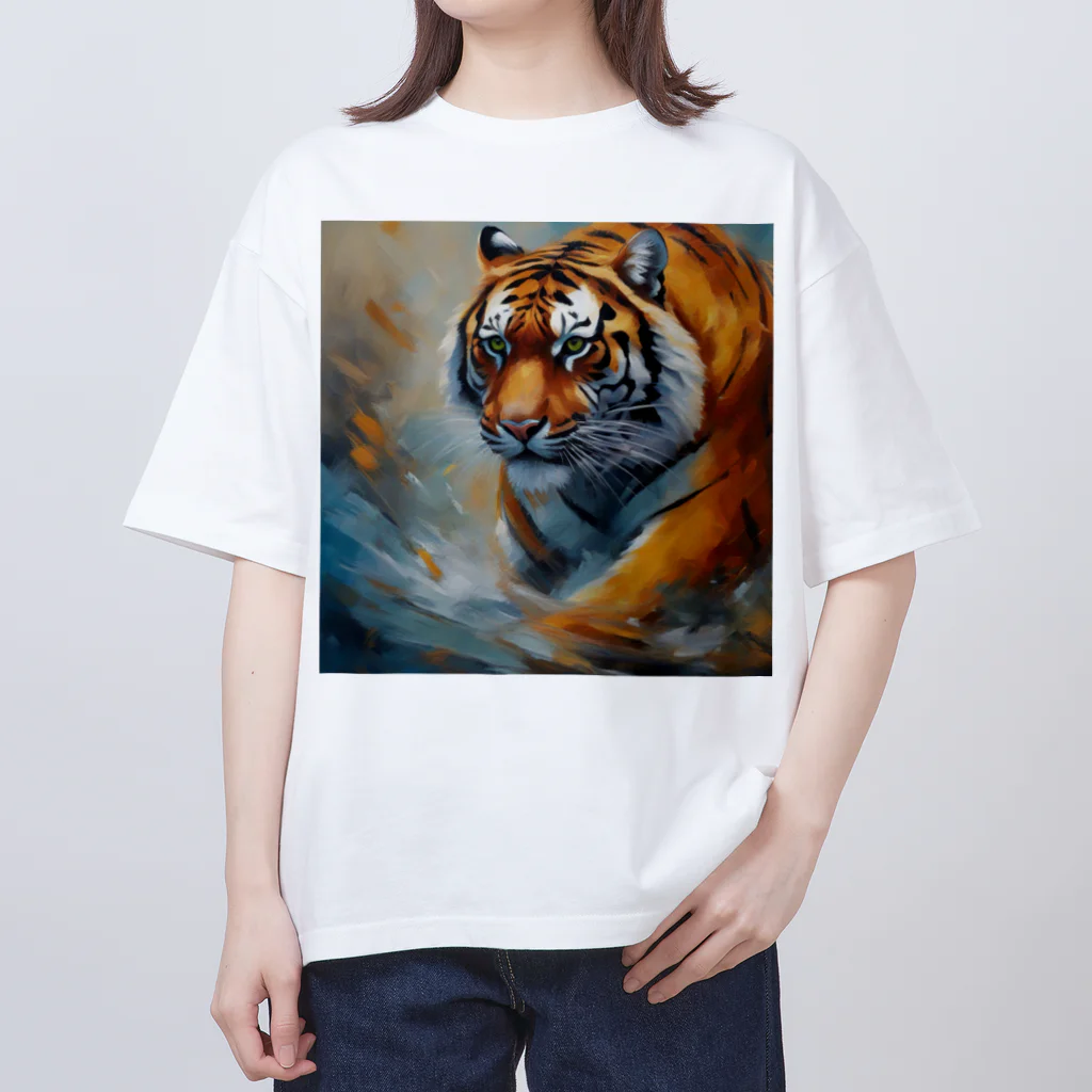 Isaiah_AI_Designの精力的なトラ Oversized T-Shirt