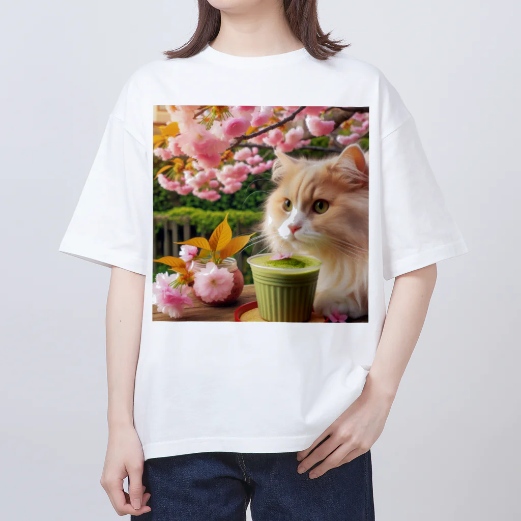 猫と紡ぐ物語の春の訪れを告げる桜満開 Oversized T-Shirt