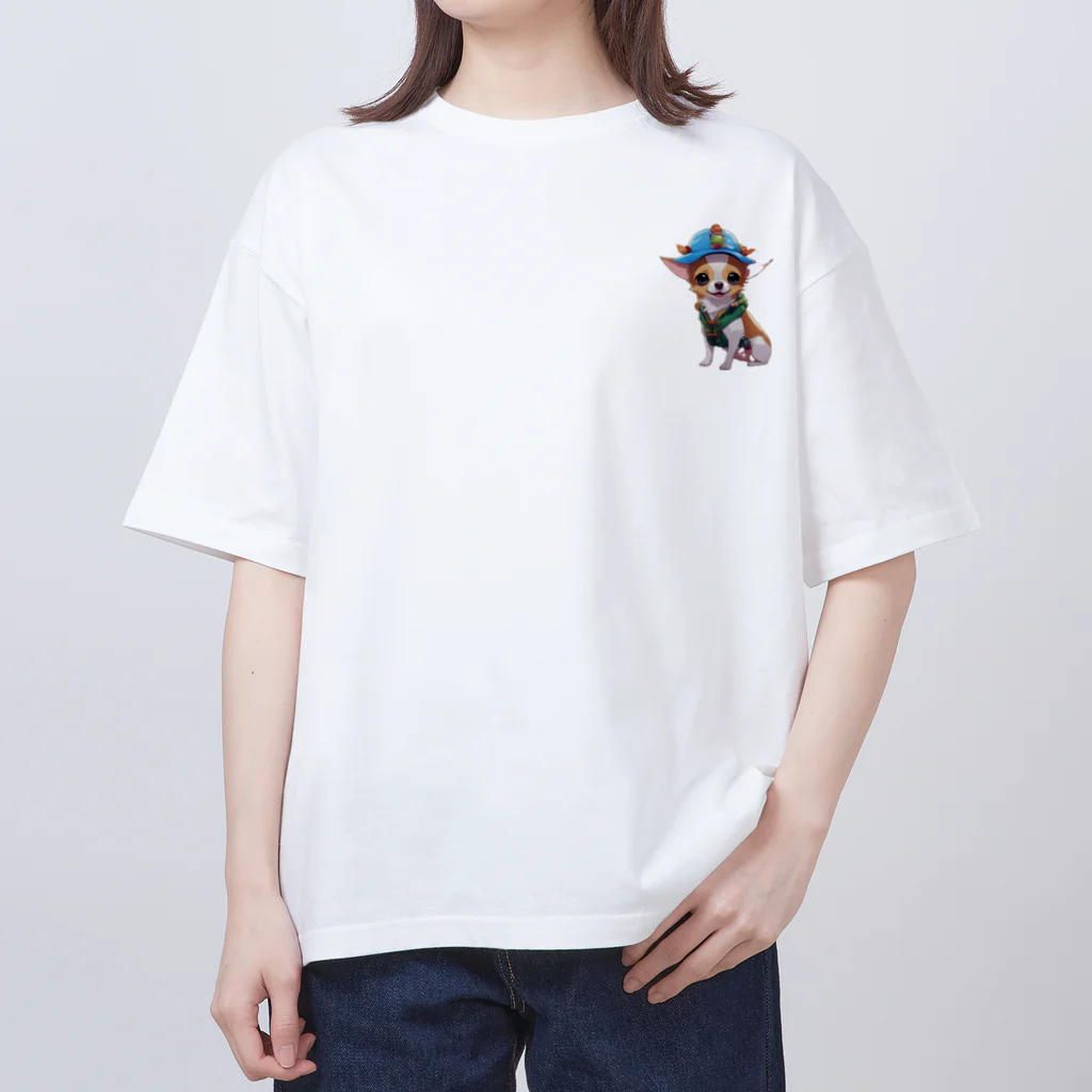 にこにこアニマルズ🐶の山登りをするチワワ Oversized T-Shirt