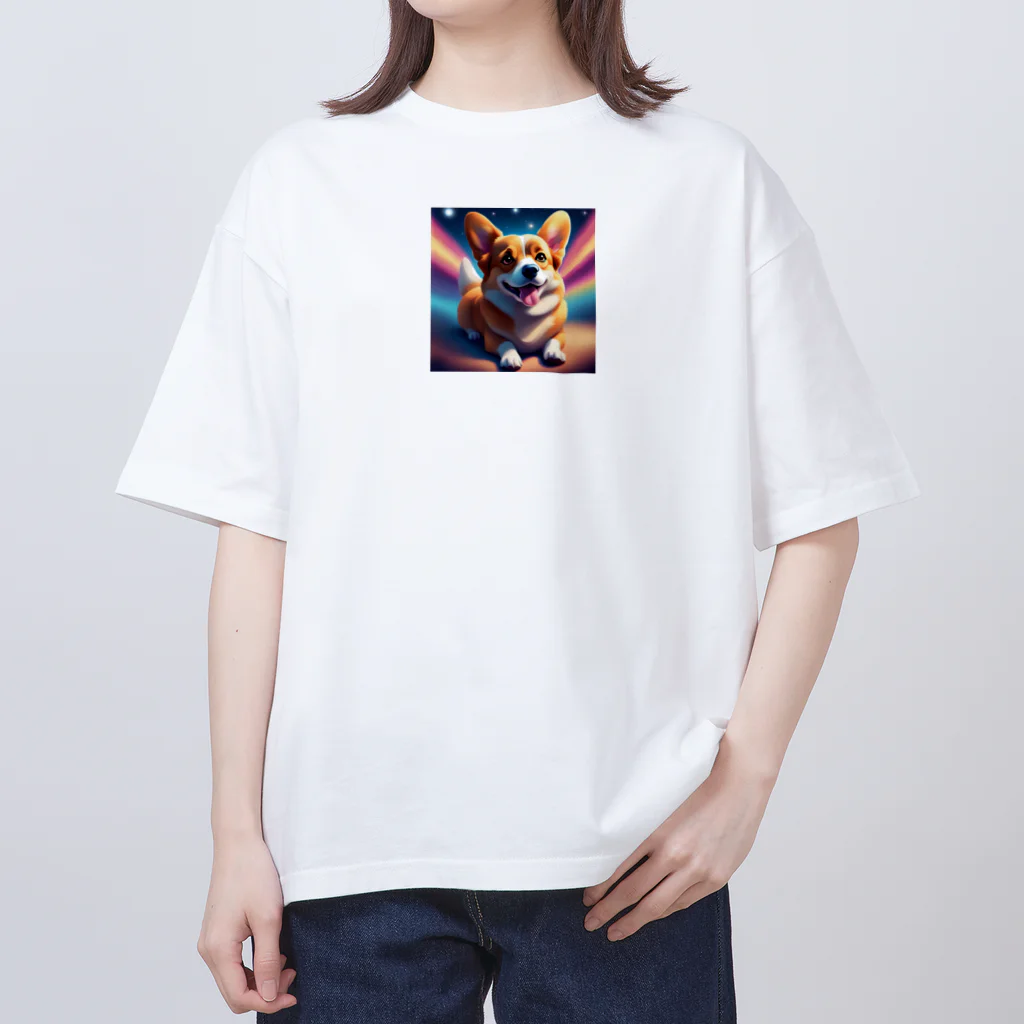 動物すきすきショップのかわいいコーギーのイラストグッズ Oversized T-Shirt