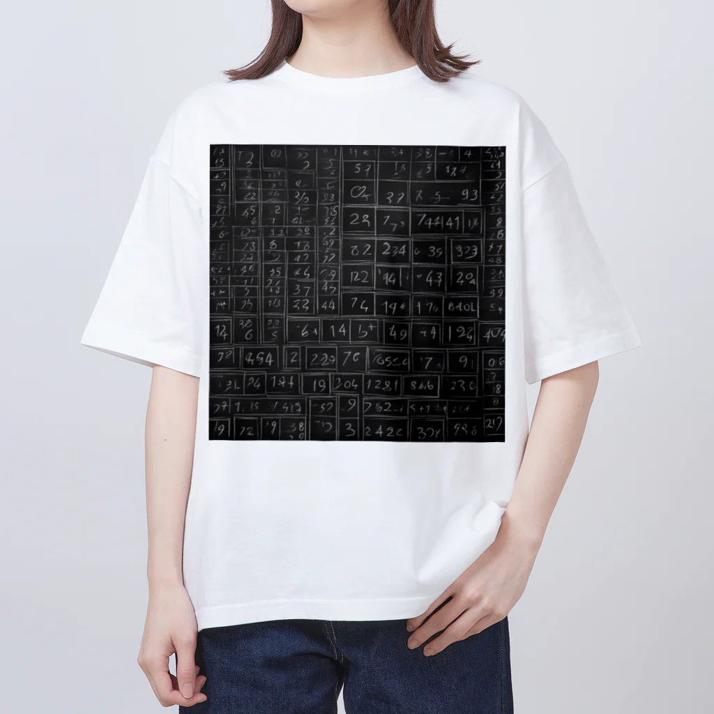 Isaiah_AI_Designの黒板の数字 オーバーサイズTシャツ