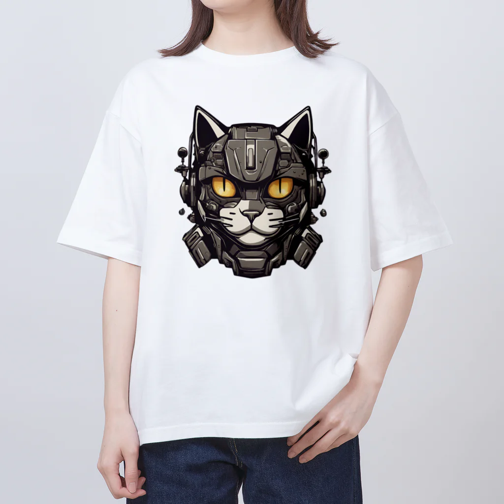 STRANGE-CATのSTRANGE-CAT メカ猫 Oversized T-Shirt