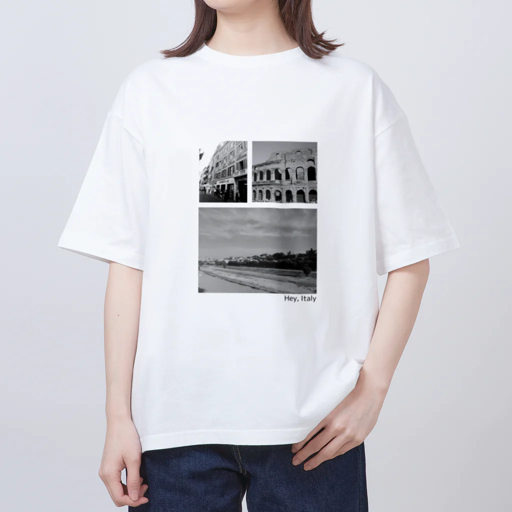 URFshopのHey,Italy グラフィックTシャツ オーバーサイズTシャツ