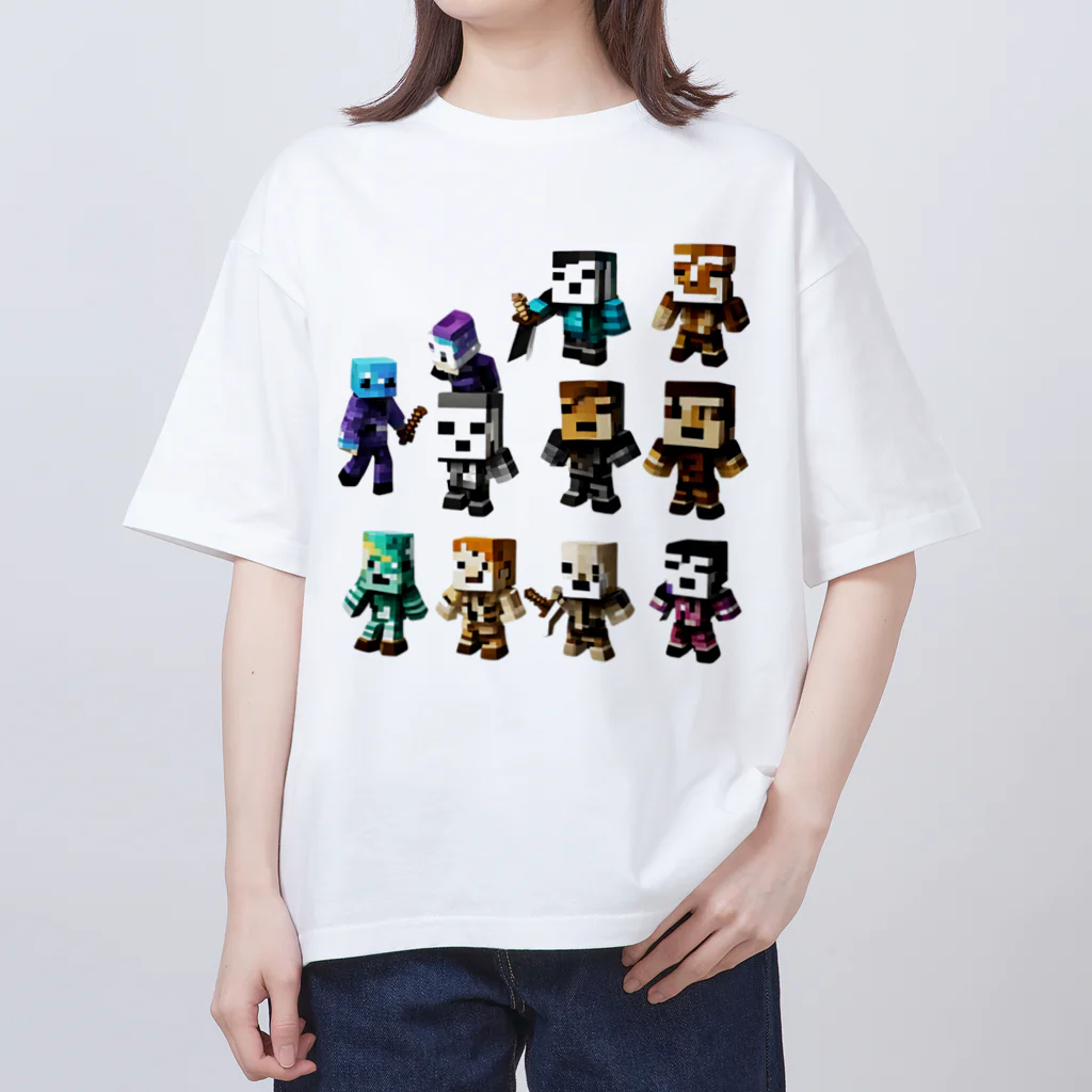 “FIRE STAR” 8-bit cube studioのドットMOB D-01 オーバーサイズTシャツ