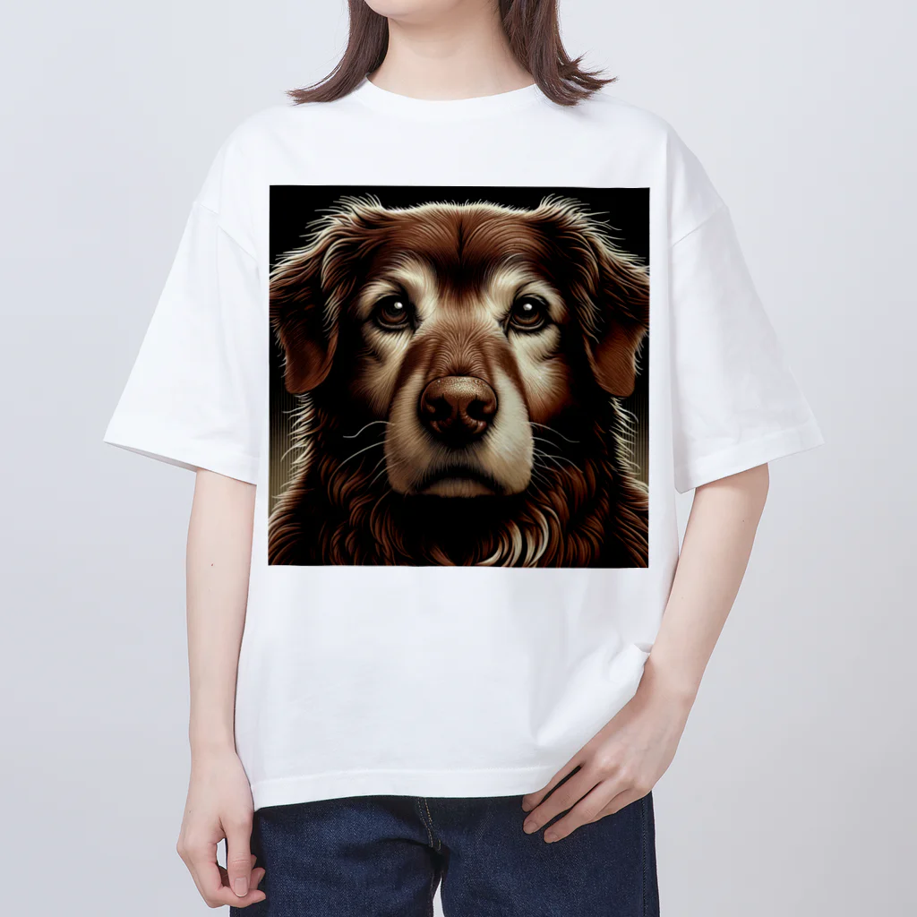 Ama'sの気難しやの犬さん オーバーサイズTシャツ