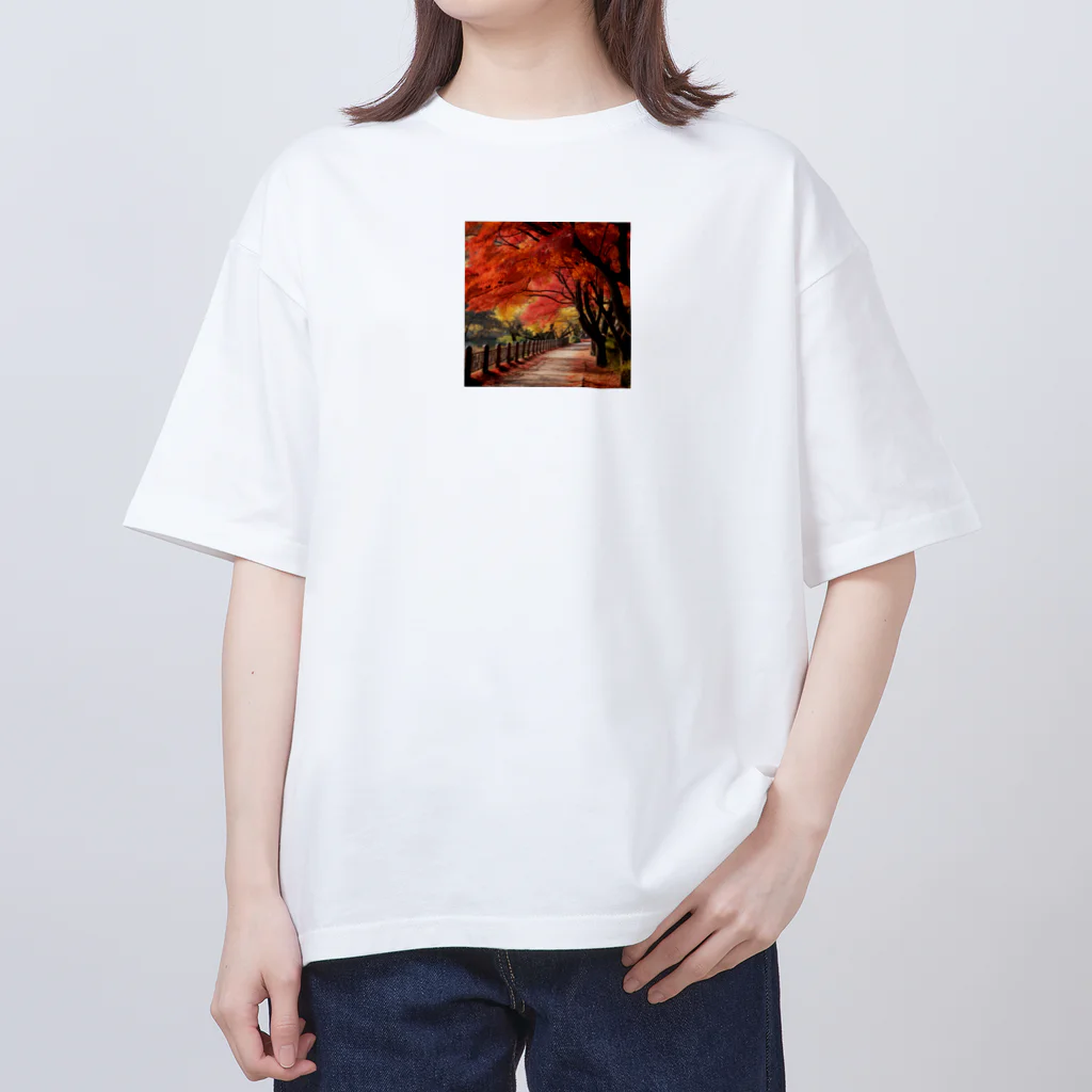 AQUAMETAVERSEの紅葉　なでしこ1478 オーバーサイズTシャツ