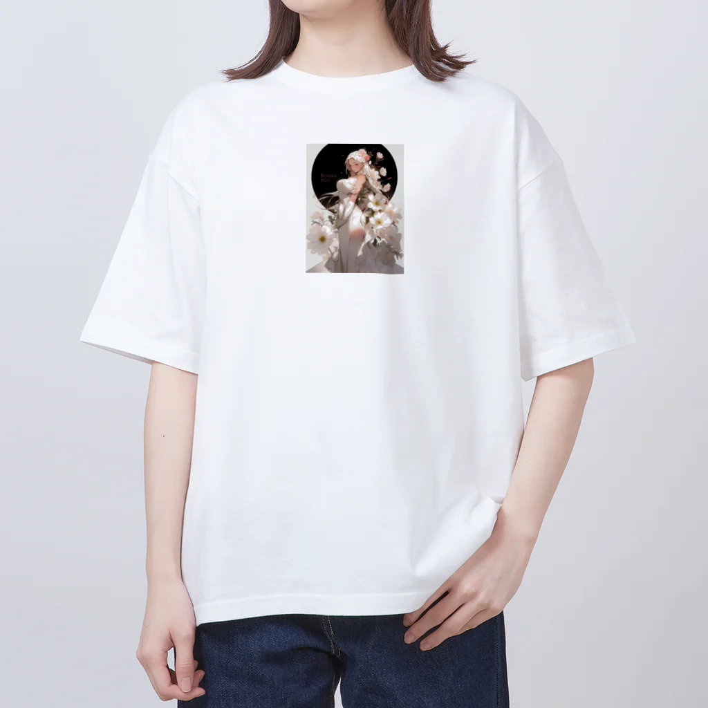 AQUAMETAVERSEの女性と白い花　なでしこ1478 Oversized T-Shirt