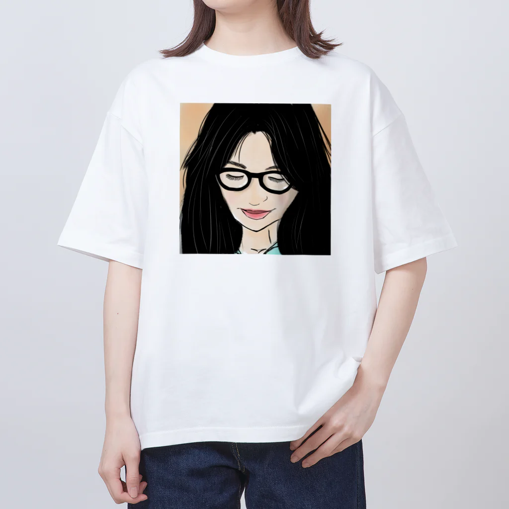 みつまめこshopのメガネ美人 オーバーサイズTシャツ