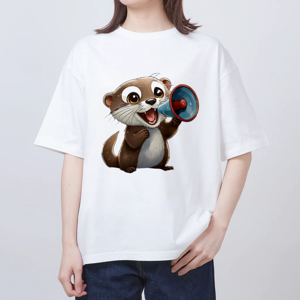 いろは物語のコツメカワウソが仲間を呼んでいます！ オーバーサイズTシャツ