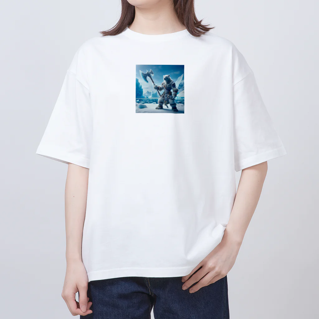 lonely_wolfの氷原のホワイトベア・ディフェンダー オーバーサイズTシャツ