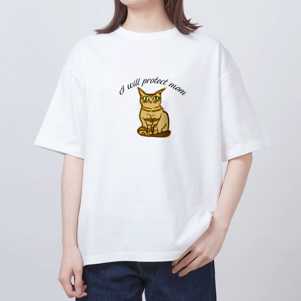 CAT♡CONのI will protect mom Oversized T-Shirt