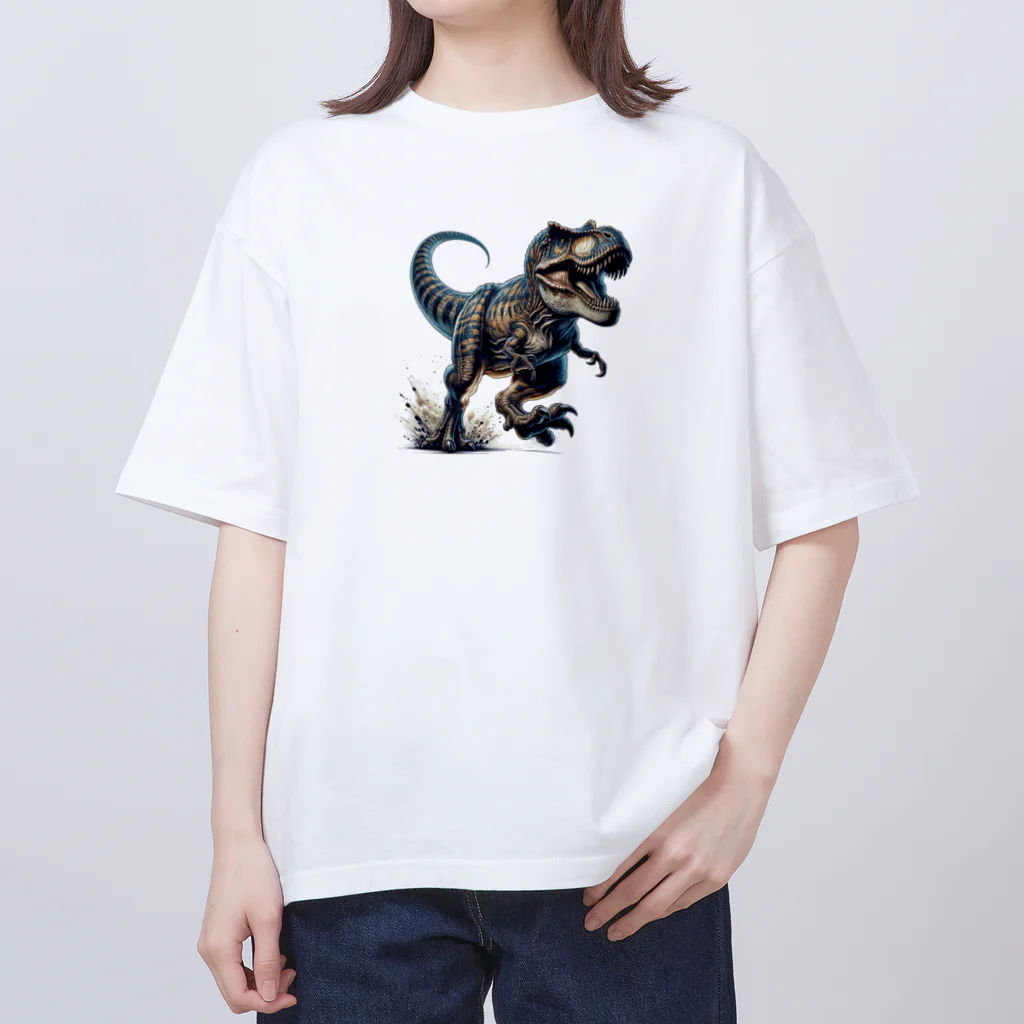 ニシアキの走るティラノサウルス オーバーサイズTシャツ