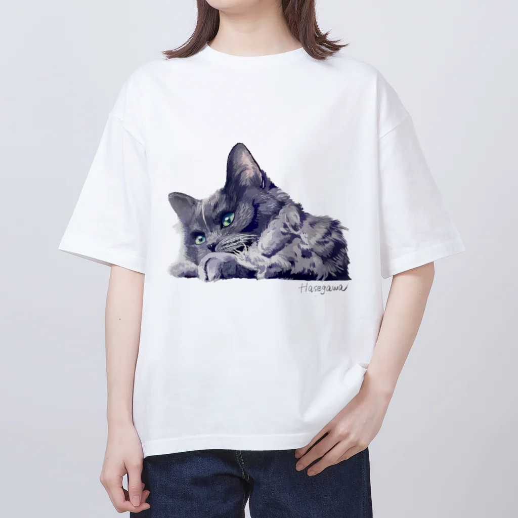 Hasegawa.のおおかみねこのもっちゃん Oversized T-Shirt