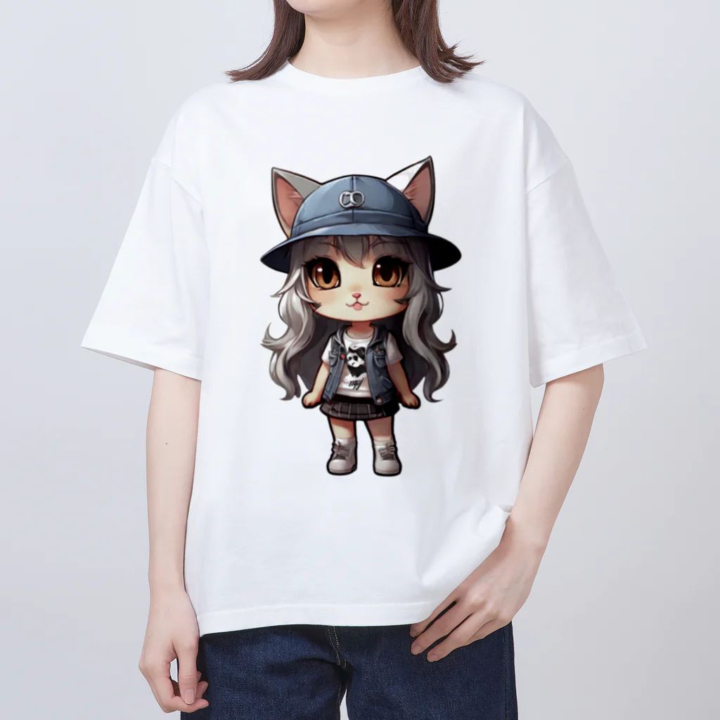 RANRAN2432MPJの猫派アイドル　にゃにゃ美ちゃん オーバーサイズTシャツ