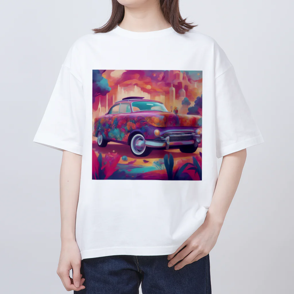 未来工房のArt Paint Car Oversized T-Shirt