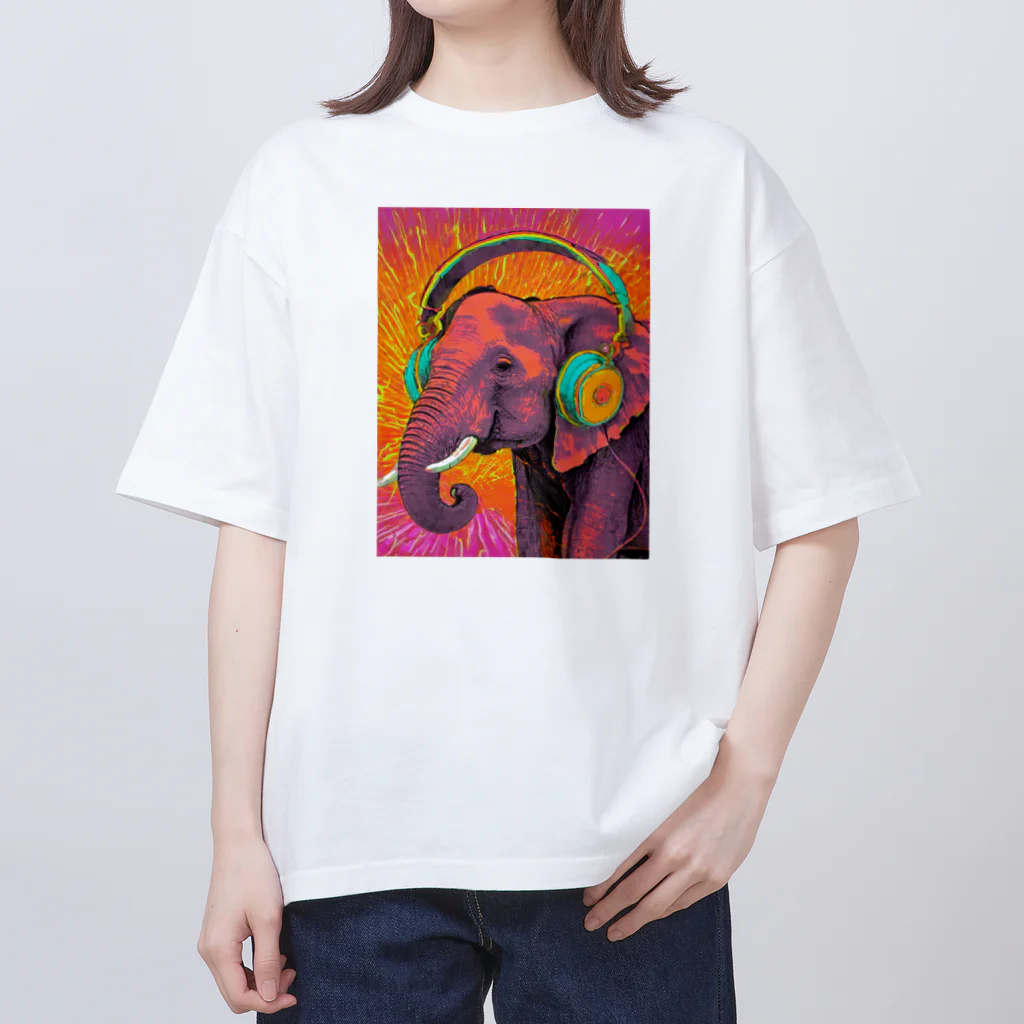 sawaグッズのMusic Lover Elephant オーバーサイズTシャツ