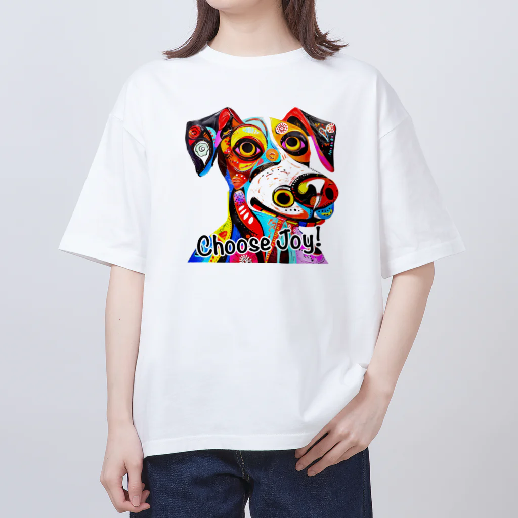 G.O.A.T.designの華やかな色合いが目を引く可愛らしい犬 Oversized T-Shirt