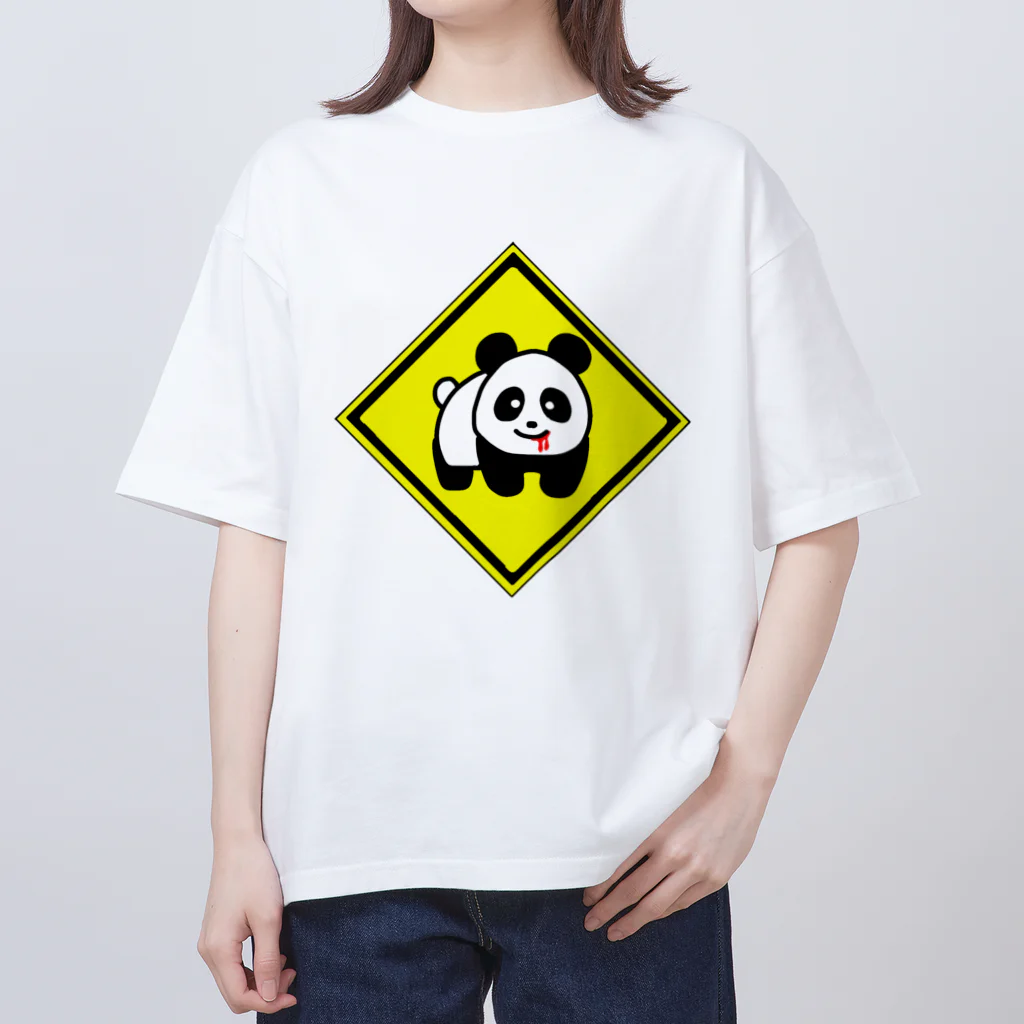 にゃんこ王子のにゃんこ王子 パンダ標識 オーバーサイズTシャツ