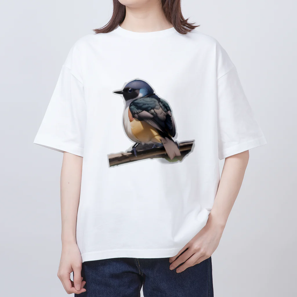 おけらの可愛らしいジョウビタキ Oversized T-Shirt